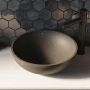 Brauer Molten waskom 42 rond natuursteen basalt antraciet WK-ML42ROAN - Thumbnail 1