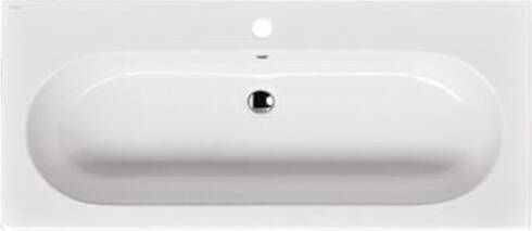 Brauer Moon wastafel 100x46x10cm 1 wasbak 1 kraangat keramiek glans wit WT-MO1001HW