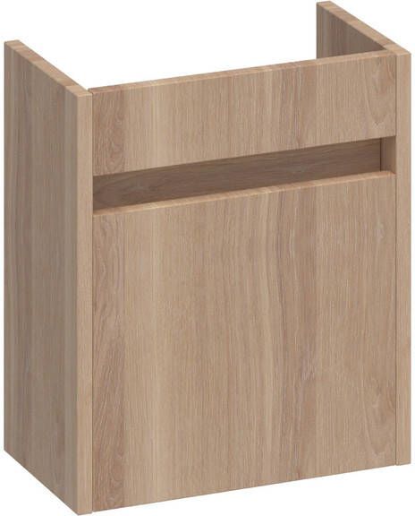 BRAUER Nexxt Fonteinonderkast 40x45x22cm 1 rechtsdraaiende deur greep doorlopende lamellen geborsteld hout Smoked oak FO-NXRSO