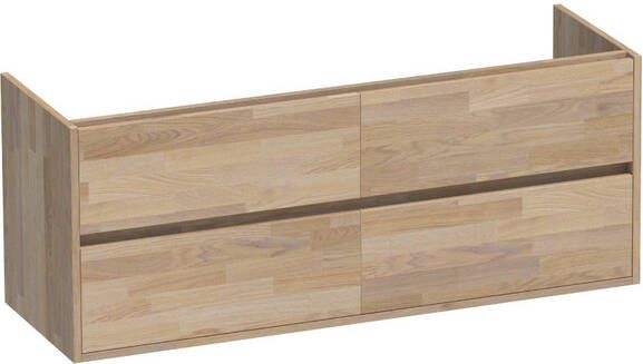 BRAUER Nexxt Wastafelonderkast 140x46x55cm 4 greeploze softclose lades 2 sifonuitsparingen hout grey oak OK-NWN140GO