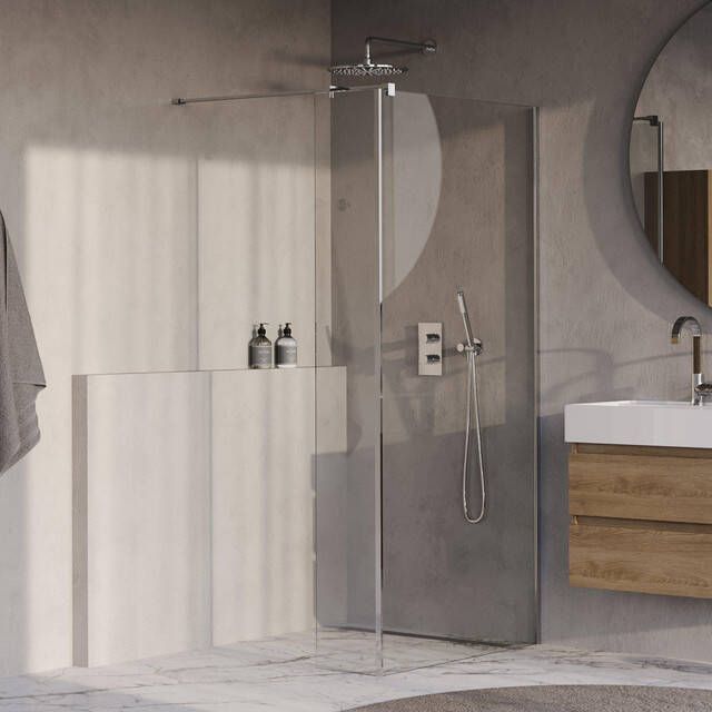 Brauer Oblivion Inloopdouche 90x200cm 40cm zijwand glascoating helder glas Chroom GS-OBI2H9040200CE