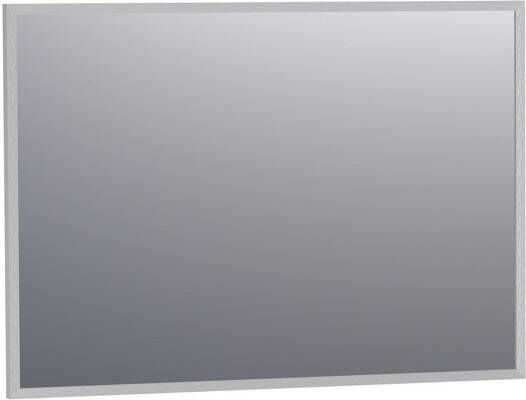 Brauer Onyx spiegel 100x70cm rechthoekig aluminium-kleurig geborsteld frame SP-ON100RHA
