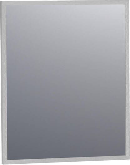 Brauer Onyx spiegel 60x70cm rechthoekig aluminium-kleurig geborsteld frame SP-ON60RHA