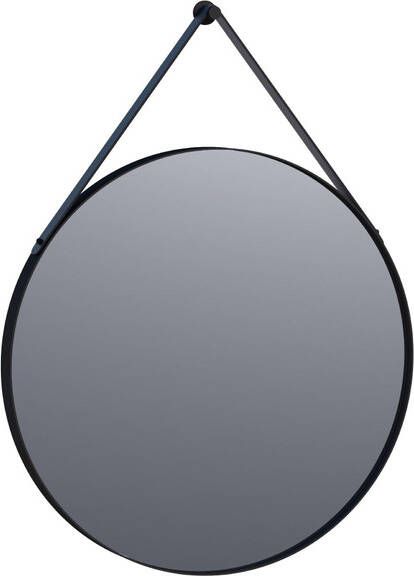 BRAUER Onyx spiegel 70 rond met zwarte ophangband en zwart geborsteld frame SP-ON70ROOZ