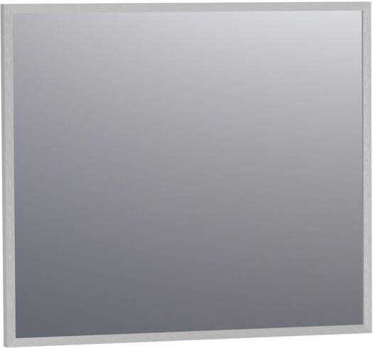 Brauer Onyx spiegel 80x70cm rechthoekig aluminium-kleurig geborsteld frame SP-ON80RHA
