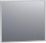 Brauer Onyx spiegel 80x70cm rechthoekig aluminium-kleurig geborsteld frame SP-ON80RHA - Thumbnail 1