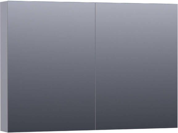 BRAUER Plain Spiegelkast 100x70x15cm 2 links rechtsdraaiende spiegeldeuren MDF mat grijs SK-PL100MG