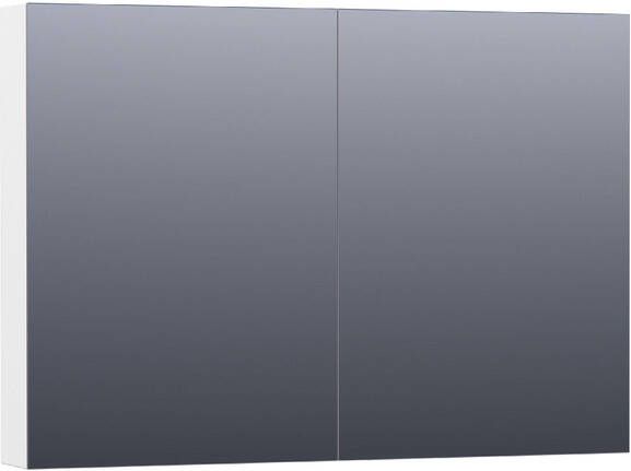 BRAUER Plain Spiegelkast 100x70x15cm 2 links rechtsdraaiende spiegeldeuren MDF mat wit SK-PL100MW