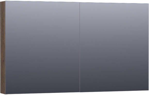 BRAUER Plain Spiegelkast 120x70x15cm 2 links rechtsdraaiende spiegeldeuren hout black oak SK-PL120BO