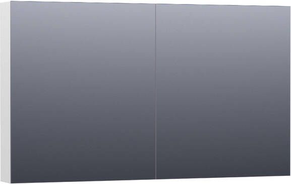 BRAUER Plain Spiegelkast 120x70x15cm 2 links rechtsdraaiende spiegeldeuren MDF hoogglans wit SK-PL120HW