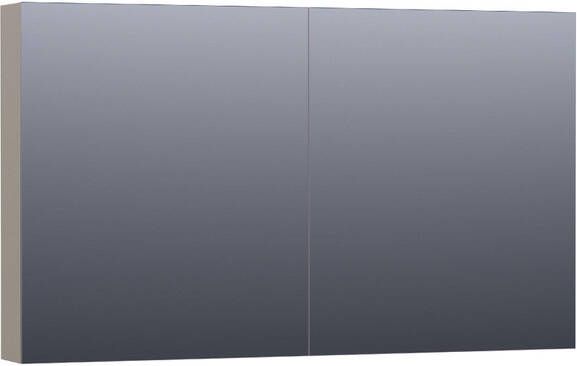 Brauer Plain Spiegelkast 120x70x15cm 2 links rechtsdraaiende spiegeldeuren MDF mat taupe SK-PL120MT