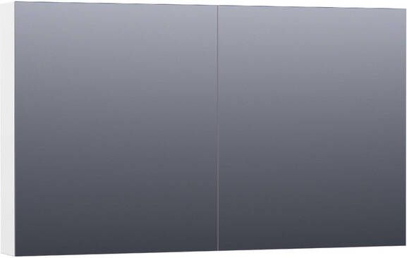 Brauer Plain Spiegelkast 120x70x15cm 2 links rechtsdraaiende spiegeldeuren MDF mat wit SK-PL120MW
