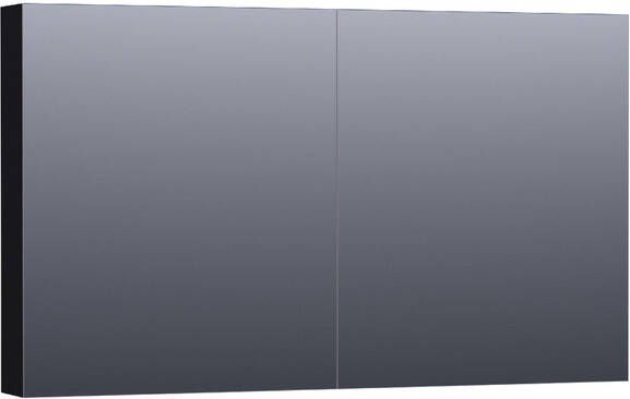 BRAUER Plain Spiegelkast 120x70x15cm 2 links rechtsdraaiende spiegeldeuren MDF mat zwart SK-PL120MZ