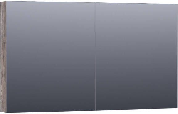 BRAUER Plain Spiegelkast 120x70x15cm 2 links rechtsdraaiende spiegeldeuren MFC grey Canyon SK-PL120GC