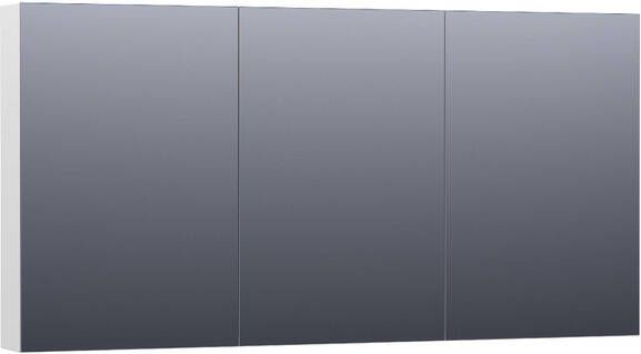 BRAUER Plain Spiegelkast 140x70x15cm 3 links- en rechtsdraaiende spiegeldeuren MDF hoogglans wit SK-PL140HW
