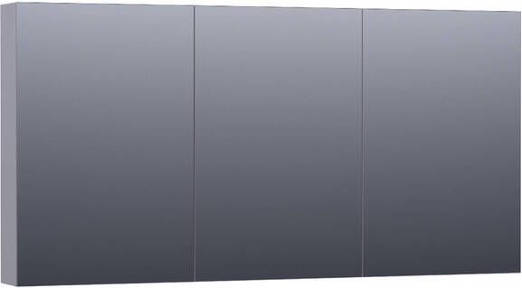 BRAUER Plain Spiegelkast 140x70x15cm 3 links- en rechtsdraaiende spiegeldeuren MDF mat grijs SK-PL140MG