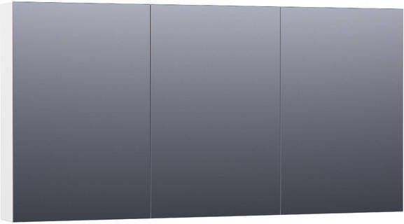 BRAUER Plain Spiegelkast 140x70x15cm 3 links- en rechtsdraaiende spiegeldeuren MDF mat wit SK-PL140MW