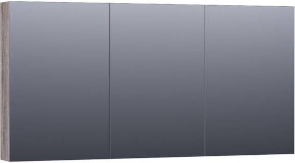BRAUER Plain Spiegelkast 140x70x15cm 3 links- en rechtsdraaiende spiegeldeuren MFC grey Canyon SK-PL140GC