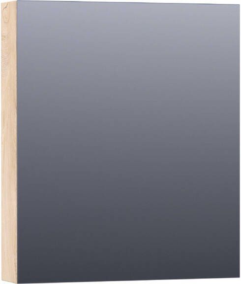Brauer Plain Spiegelkast 60x70x15cm 1 rechtsdraaiende spiegeldeur MFC sahara SK-PL60RSH