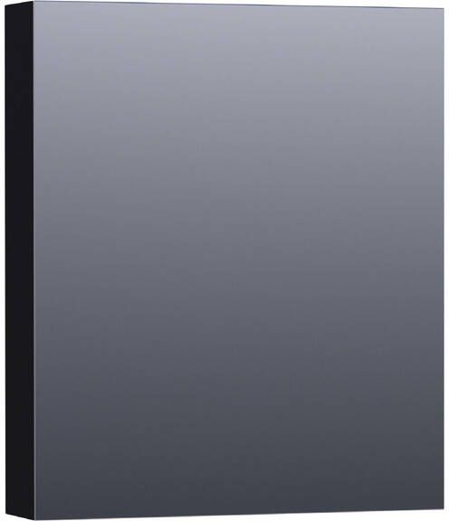BRAUER Plain Spiegelkast 60x70x15cm 1 rechtsdraaiende spiegeldeur MDF mat zwart SK-PL60RMZ
