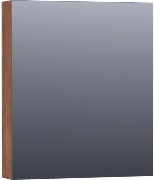 Brauer Plain Spiegelkast 60x70x15cm 1 rechtsdraaiende spiegeldeur MFC viking shield SK-PL60RVS