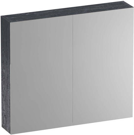BRAUER Plain Spiegelkast 80x70x15cm 2 links rechtsdraaiende spiegeldeuren MFC Metal SK-PL80ME