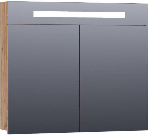 Brauer Promise spiegelkast 80x70x15cm met directe verlichting 2 enkelzijdige spiegeldeuren Chateau SK-PR80CH