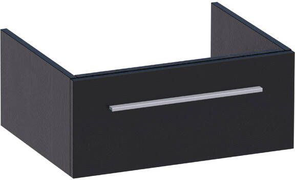 BRAUER Sharp Wastafelonderkast 60x46x25cm 1 softclose lade zonder greep 1 sifonuitsparing MFC black wood 1824