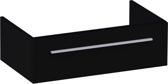 BRAUER Sharp Wastafelonderkast 80x46x25cm 1 softclose lade zonder greep 1 sifonuitsparing MDF hoogglans zwart 1722