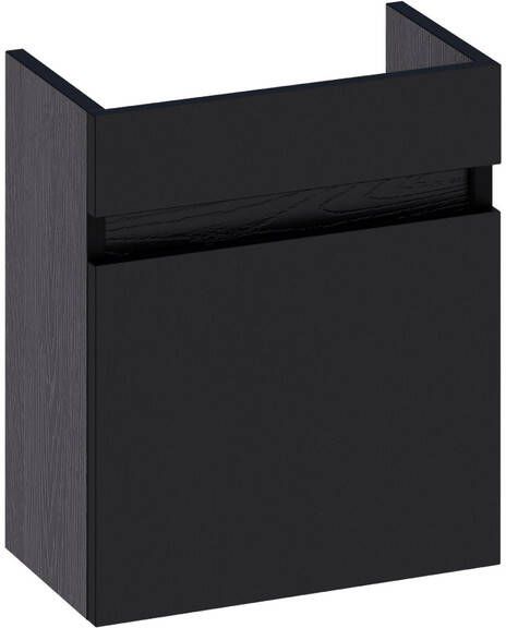 Brauer Solution Fonteinonderkast 40x45x22cm 1 linksdraaiende deur MFC black wood FO-SLLBW