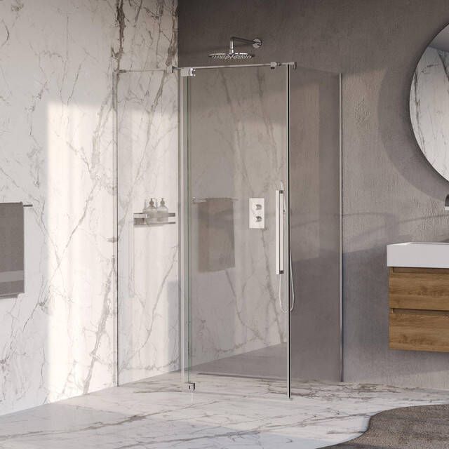Brauer Stellar Douchecabine 120x90x200cm draaideur glascoating omkeerbaar helder glas Chroom GS-SRC1H12090200CE