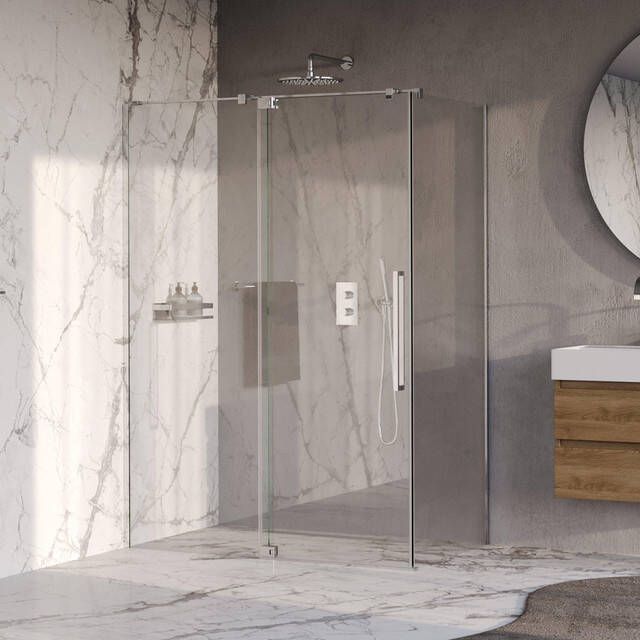 Brauer Stellar Douchecabine 140x90x200cm draaideur glascoating omkeerbaar helder glas Chroom GS-SRC1H14090200CE