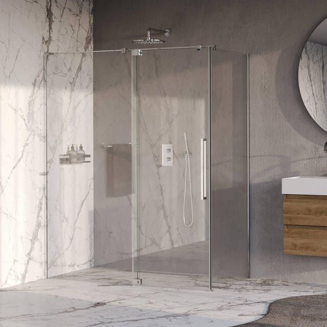 Brauer Stellar Douchecabine 160x80x200cm draaideur glascoating omkeerbaar helder glas Chroom GS-SRC1H16080200CE