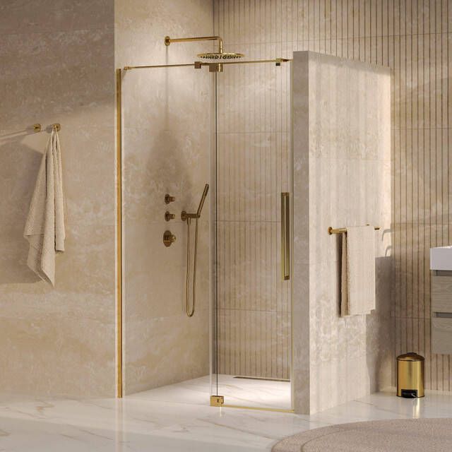 Brauer Stellar Nisdeur 2-delig 100x200cm draaideur glascoating omkeerbaar helder glas Chroom GS-SRN1H100200GG