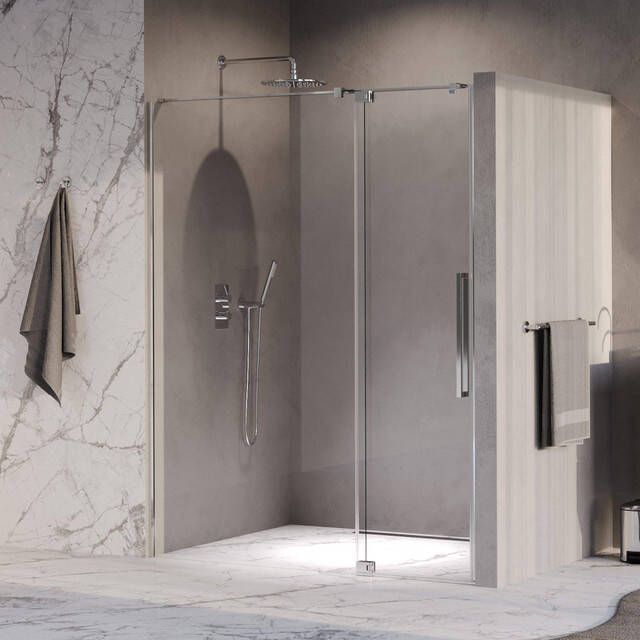 Brauer Stellar Nisdeur 2-delig 140x200cm draaideur glascoating omkeerbaar helder glas Geborsteld RVS PVD GS-SRN1H140200CE