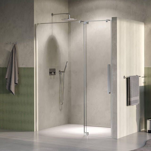 Brauer Stellar Nisdeur 2-delig 140x200cm draaideur glascoating omkeerbaar helder glas mat zwart GS-SRN1H140200NG