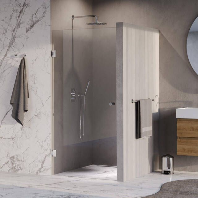Brauer Void Carving Nisdeur 100x200cm draaideur glascoating omkeerbaar helder glas Chroom GS-VOCN1H100200CE