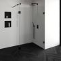 Brauer Void inloopdouche helder glas 130x200 met 30 zijwand incl. glascoating mat zwart GS-VOI2H13030200MZ - Thumbnail 1