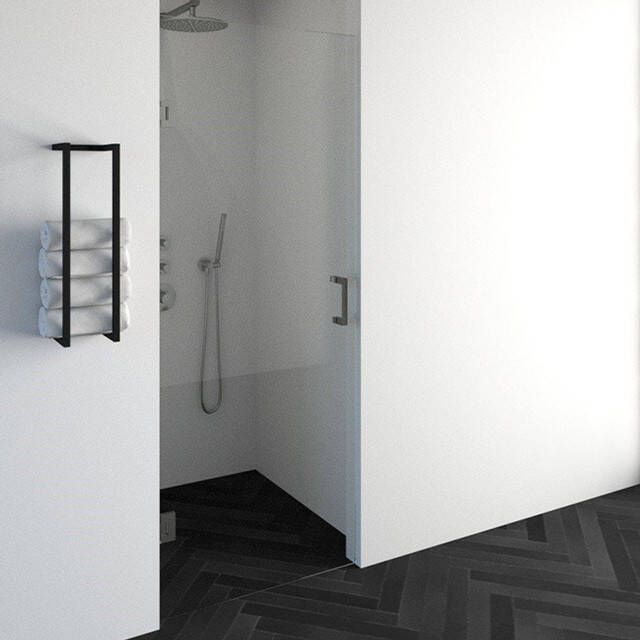 Brauer Void nisdeur helder glas 80x200 omkeerbaar incl. glascoating PVD RVS-kleurig geborsteld GS-VON1H80200NG