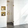 Saniclass Create Pendeldeuren 100x200cm profielloos met antikalk en 8mm veiligheidsglas Goud geborsteld 4JC16 - Thumbnail 2