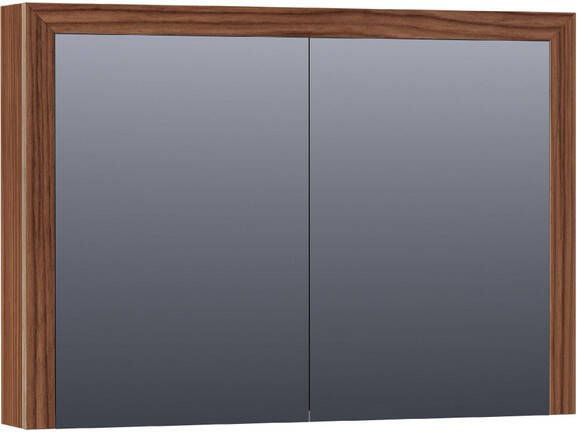 Brauer Walnut wood Spiegelkast 100x70x15cm 2 links rechtsdraaiende Spiegeldeuren hout -natural walnut SK-WW100NWA