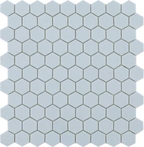 By Goof hexagon mozaiek mat keramische wandtegel 29 5 x 29 5 cm light blue