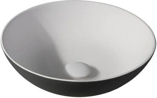 By Goof Waskom opbouw 38.5x13.8x38.5cm Solid surface Rond Mat Antraciet JBS6368