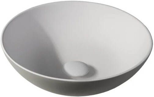 By Goof Waskom opbouw 38.5x13.8x38.5cm Solid surface Rond Mat Greige JBS6366