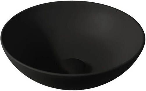 By Goof Waskom opbouw 38.5x13.8x38.5cm Solid surface Rond Mat Zwart JBS6349