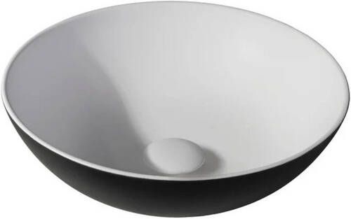 By Goof Waskom opbouw 38.5x13.8x38.5cm Solid surface Rond Mat Zwart JBS6369