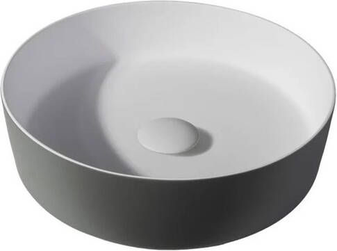 By Goof Waskom opbouw 39x10.8x39cm Solid surface Rond Mat Grijs JBS6383