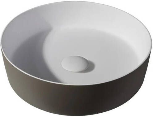 By Goof Waskom opbouw 39x10.8x39cm Solid surface Rond Mat Moka JBS6387