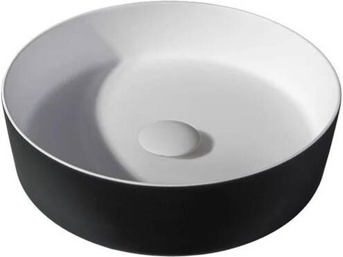 By Goof Waskom opbouw 39x10.8x39cm Solid surface Rond Mat Zwart JBS6385