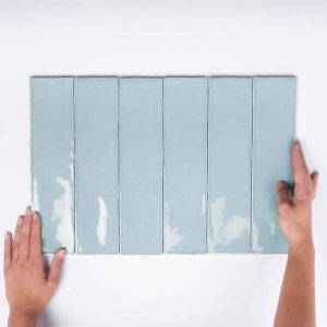 Cifre Ceramica Colonial wandtegel 7.5x30cm Rechthoek 8.6mm Sky glans SW07310860-6